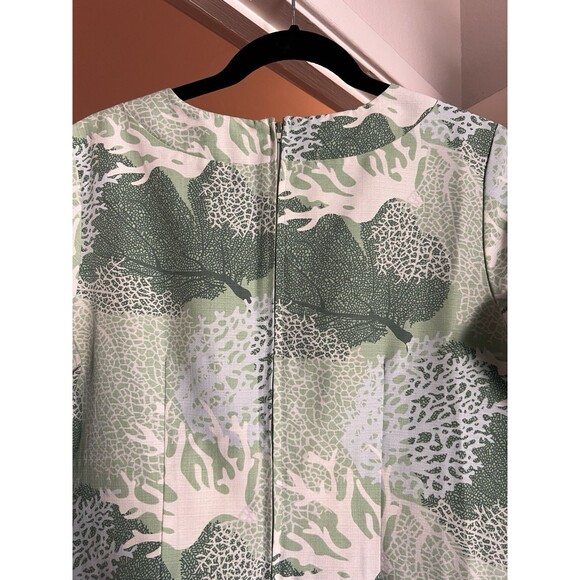 Cintas Four Seasons Resort Hualalai Uniform Muu Muu Dress Sz M Green Coral Print - Picture 9 of 13